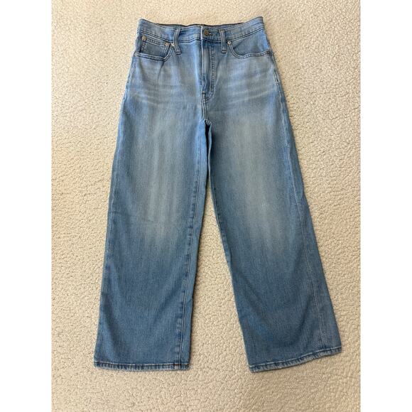 Madewell Womens Slim Wide Leg Crop Denim Jeans Size 27 - Picture 1 of 7